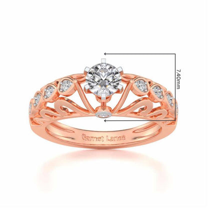 Apexed Glow Solitaire Silver Ring - Rose Gold - Image 5