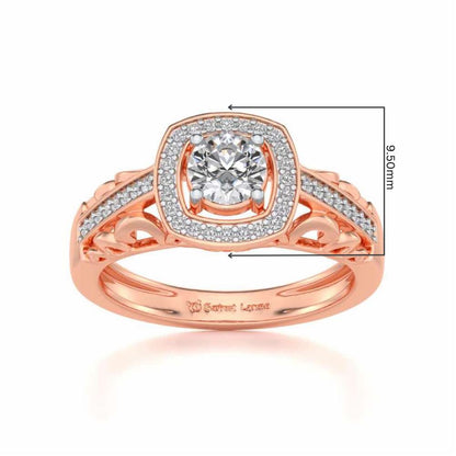Lively Glow Solitaire Silver Ring - Rose Gold - Image 5