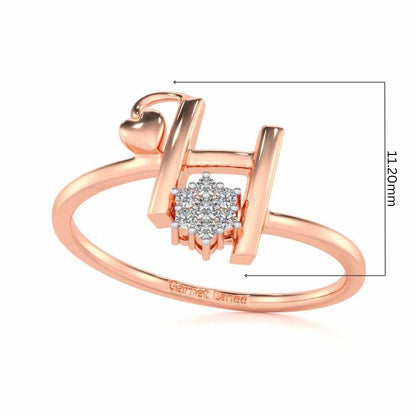 Flora H Silver Ring - Rose Gold - Image 5