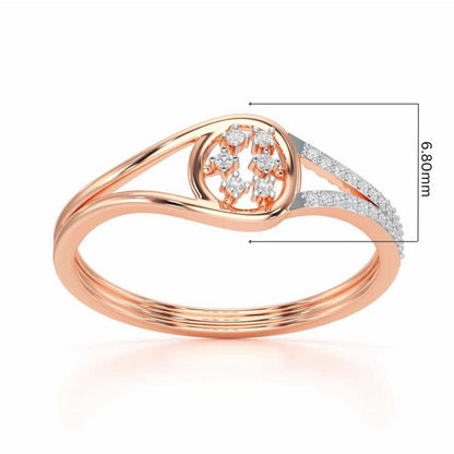 Serene Beauty Silver Ring - Rose Gold - Image 5