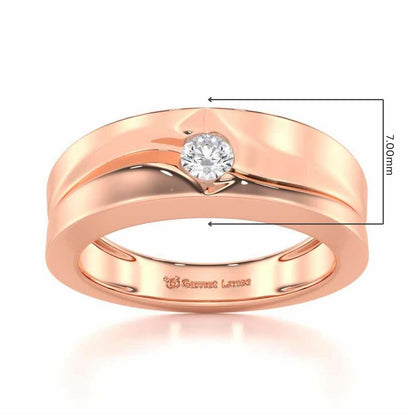 Refined Radiance Men Solitaire Ring - Rose Gold - Image 5