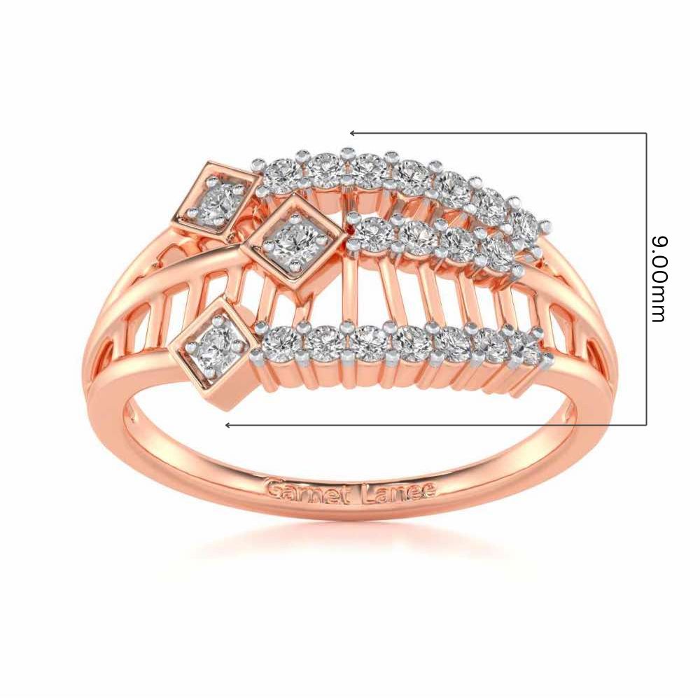 Hearty Mesh Silver Ring - Rose Gold - Image 5