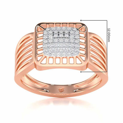 Lakshya Silver Ring For Men - Rose Gold - Image 5