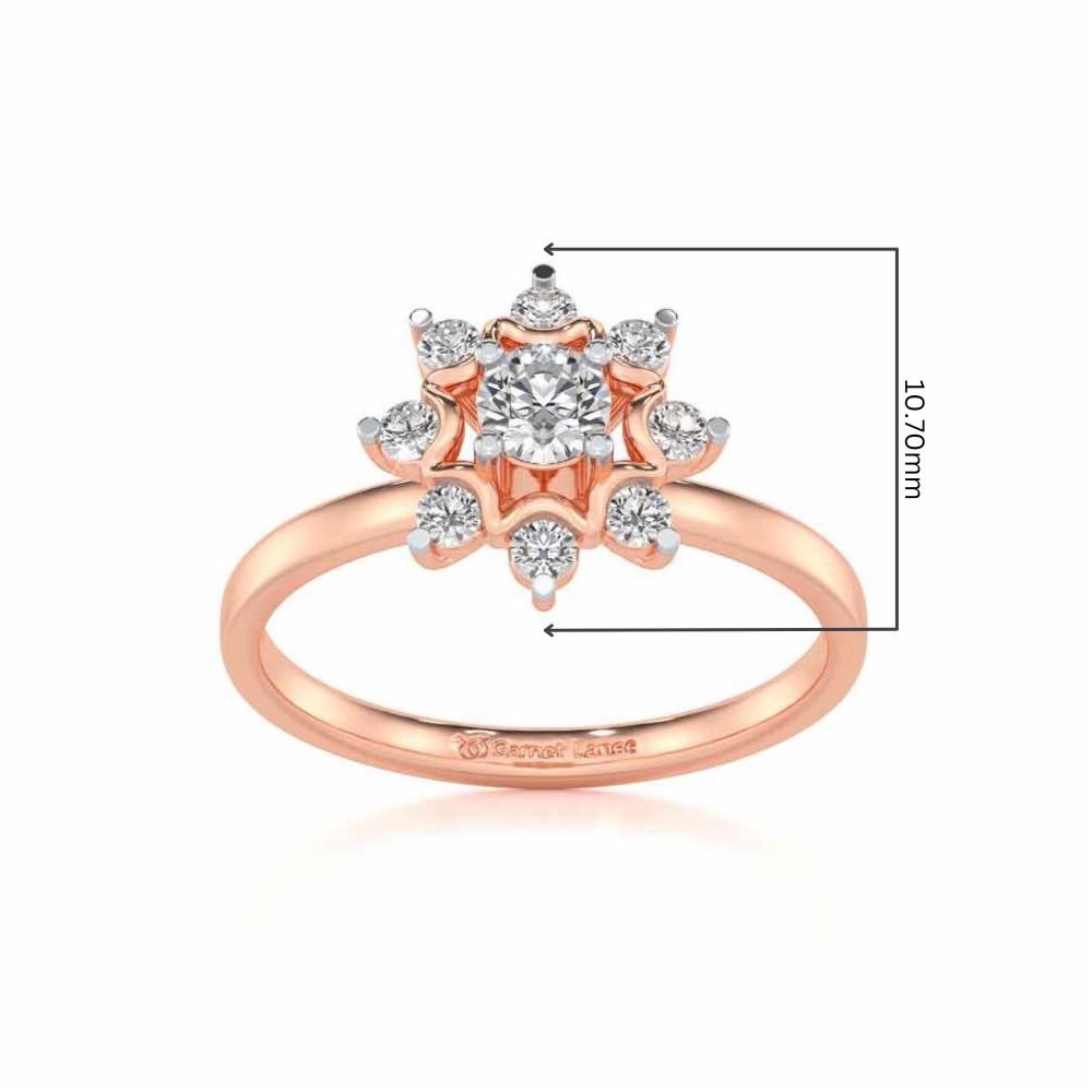 Starry thing Solitaire Silver Ring - Rose Gold - Image 5