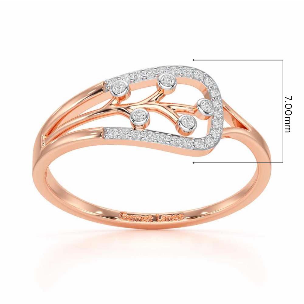 Bliss Vine Silver Ring - Rose Gold - Image 5