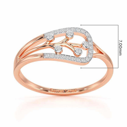 Bliss Vine Silver Ring - Rose Gold - Image 5
