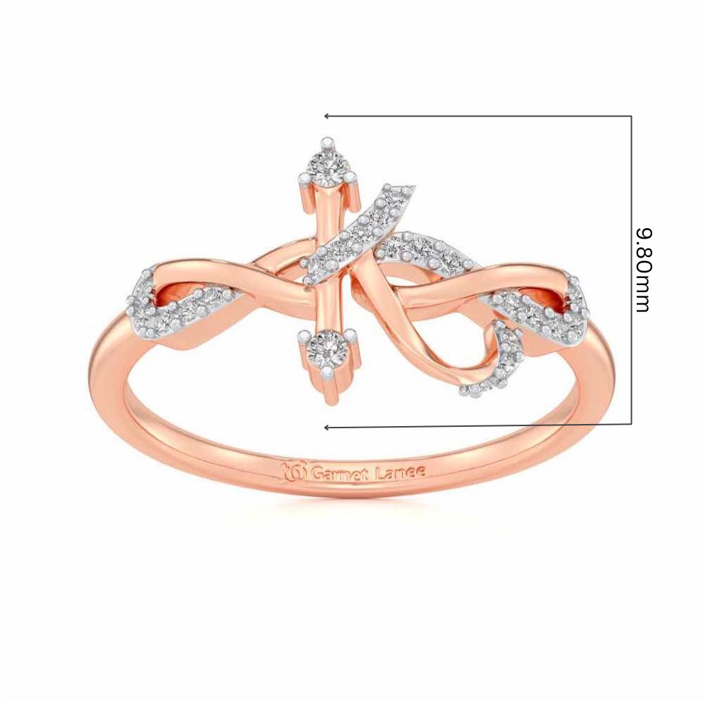 Dazzling K Silver Ring - Rose Gold - Image 5