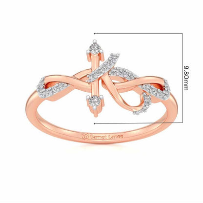 Dazzling K Silver Ring - Rose Gold - Image 5