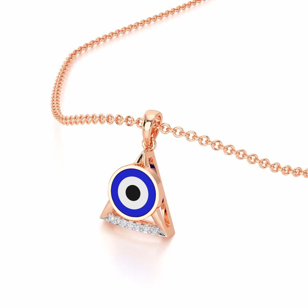Guardian Eye Silver Pendant - Rose Gold - Image 2