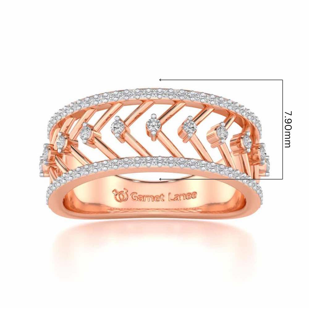 Shiny Direct Silver Band Ring - Rose Gold - Image 5