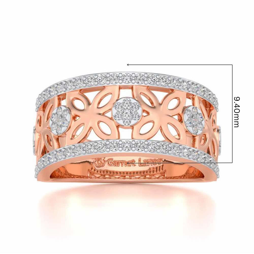 Florred Silver Band Ring - Rose Gold - Image 5