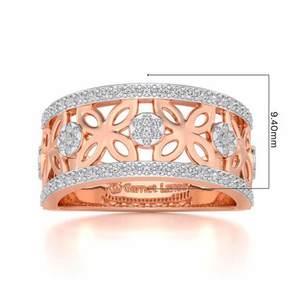 Florred Silver Band Ring - Rose Gold - Image 5