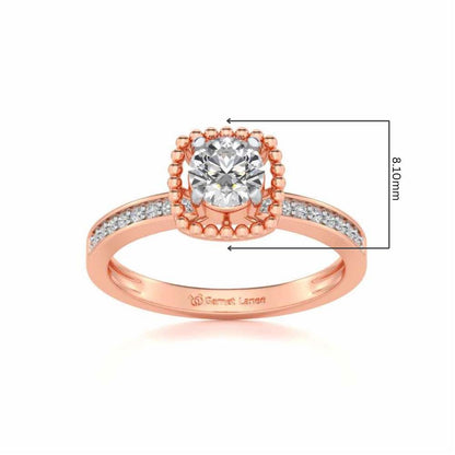 Queenly Solitaire Silver Ring - Rose Gold - Image 5