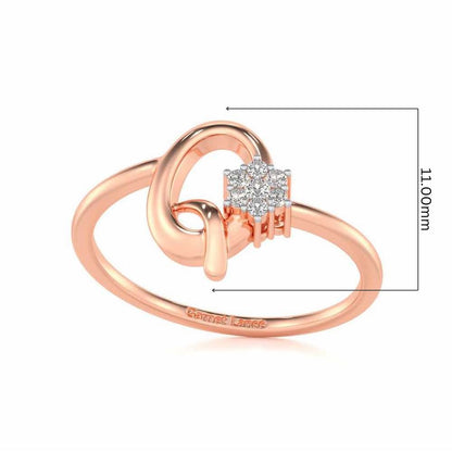 Flora Q Silver Ring - Rose Gold - Image 5