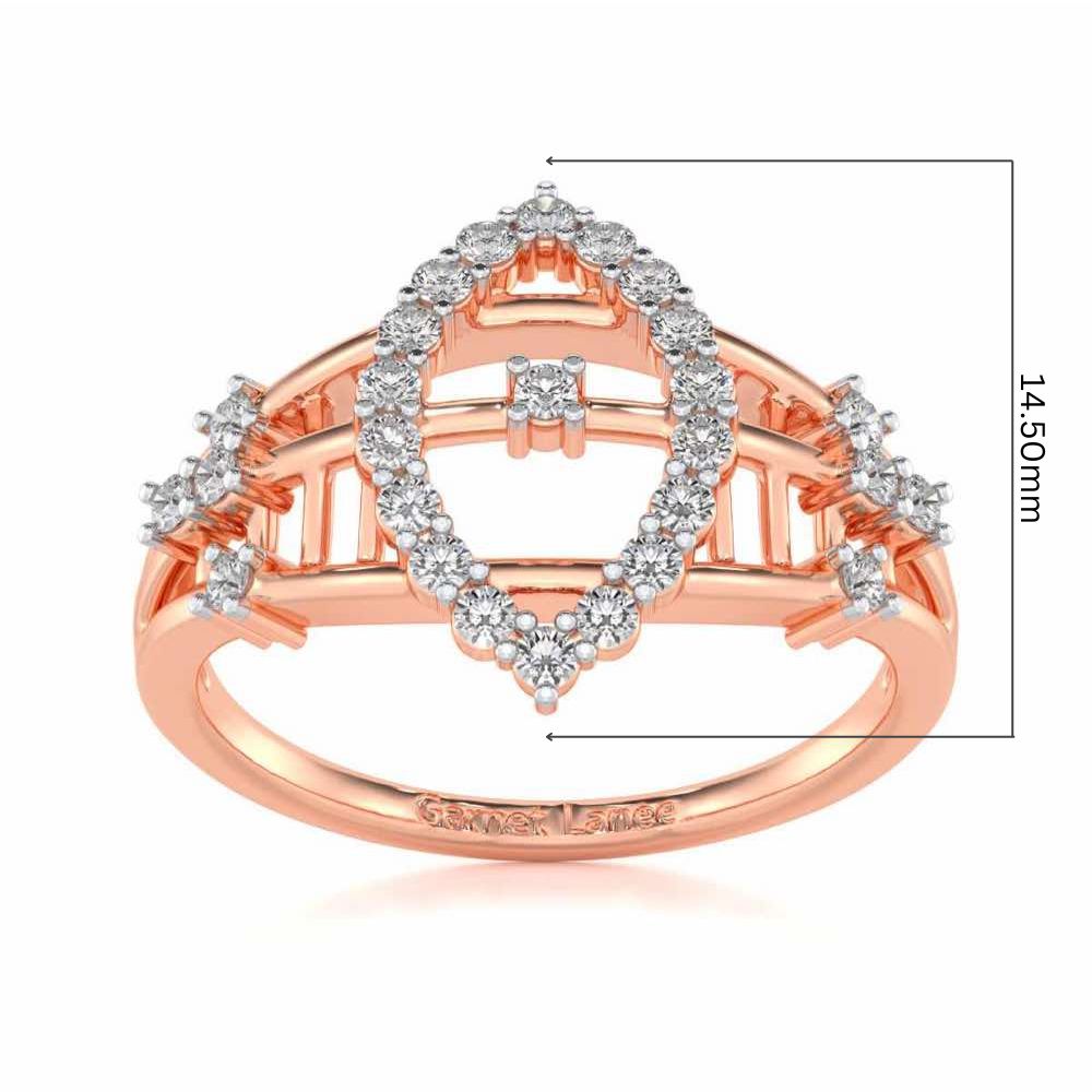 Tri-Heart Lattice Silver Ring - Rose Gold - Image 5