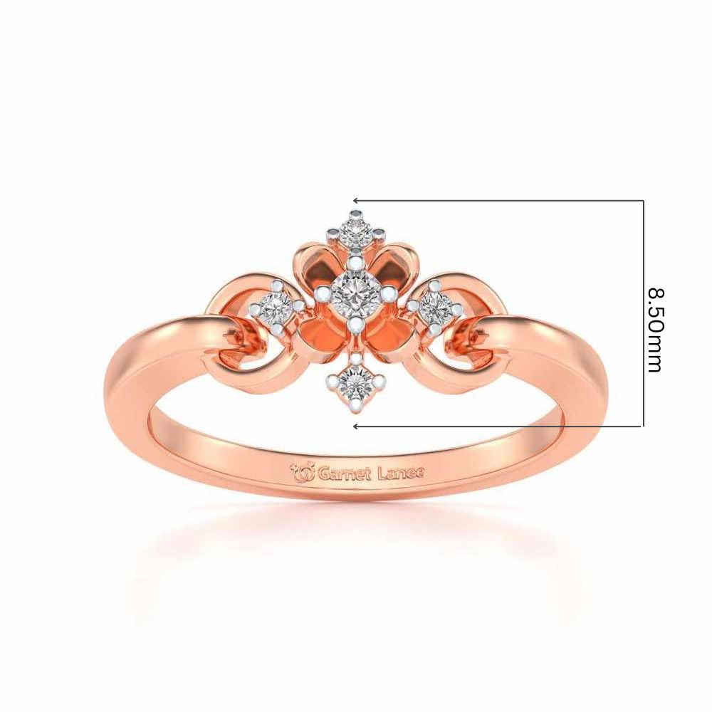 Arunima Silver Ring - Rose Gold - Image 5