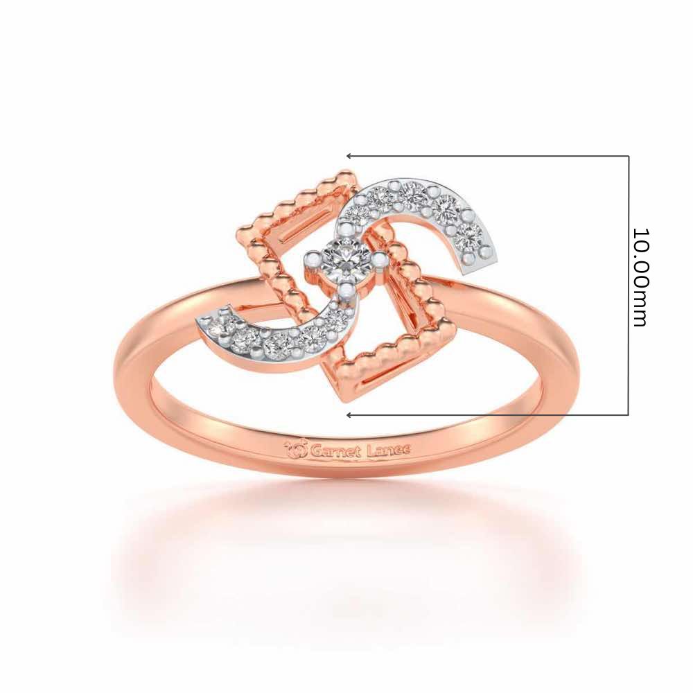 Frame Wave Silver Ring - Rose Gold - Image 5