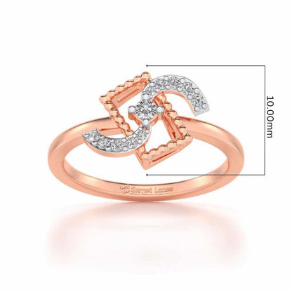 Frame Wave Silver Ring - Rose Gold - Image 5