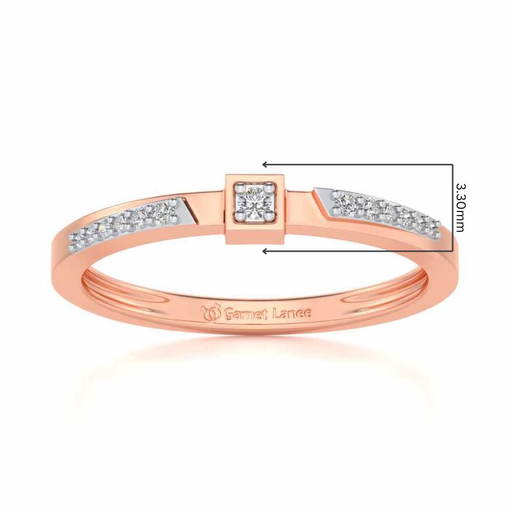 Queens Solitaire Silver Ring - Rose Gold - Image 5