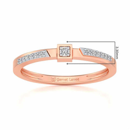 Queens Solitaire Silver Ring - Rose Gold - Image 5