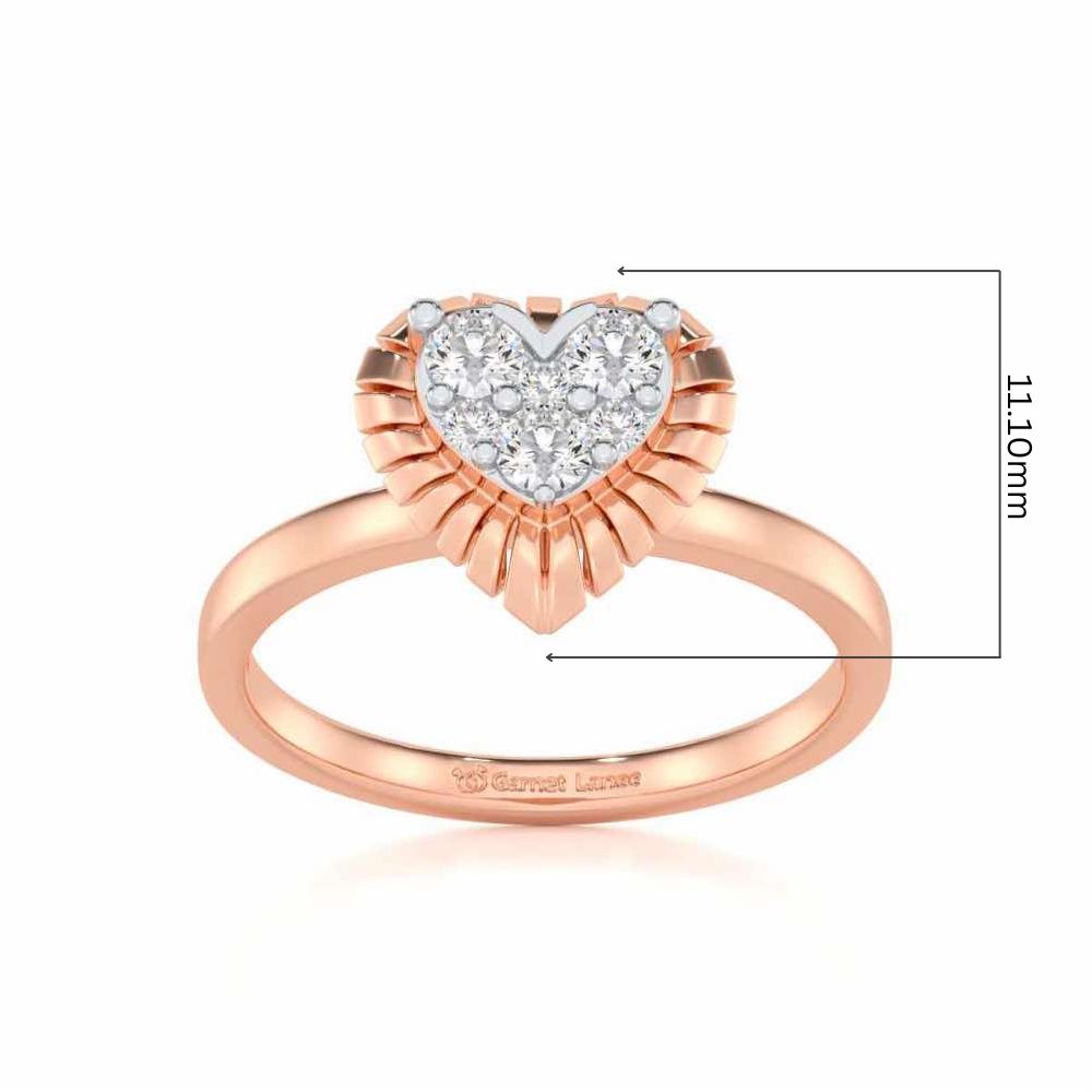 Heart Glowing Silver Ring - Rose Gold - Image 5