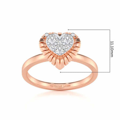 Heart Glowing Silver Ring - Rose Gold - Image 5