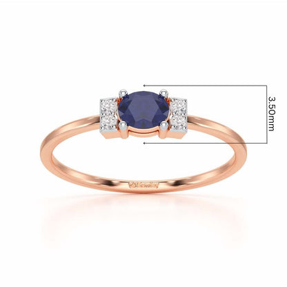 Green Glow Silver Ring - Rose Gold - Image 5