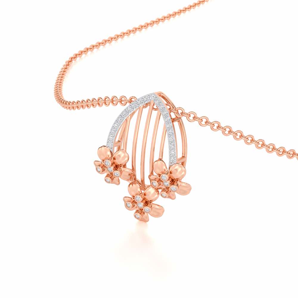 Zenith Strings Silver Pendant - Rose Gold - Image 2