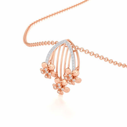 Zenith Strings Silver Pendant - Rose Gold - Image 2