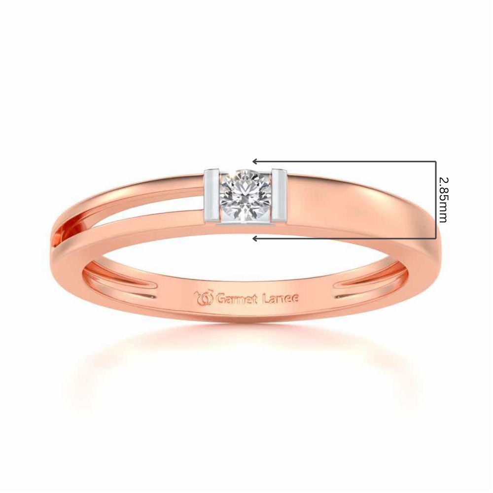 Sleek Solitaire Silver Ring - Rose Gold - Image 5