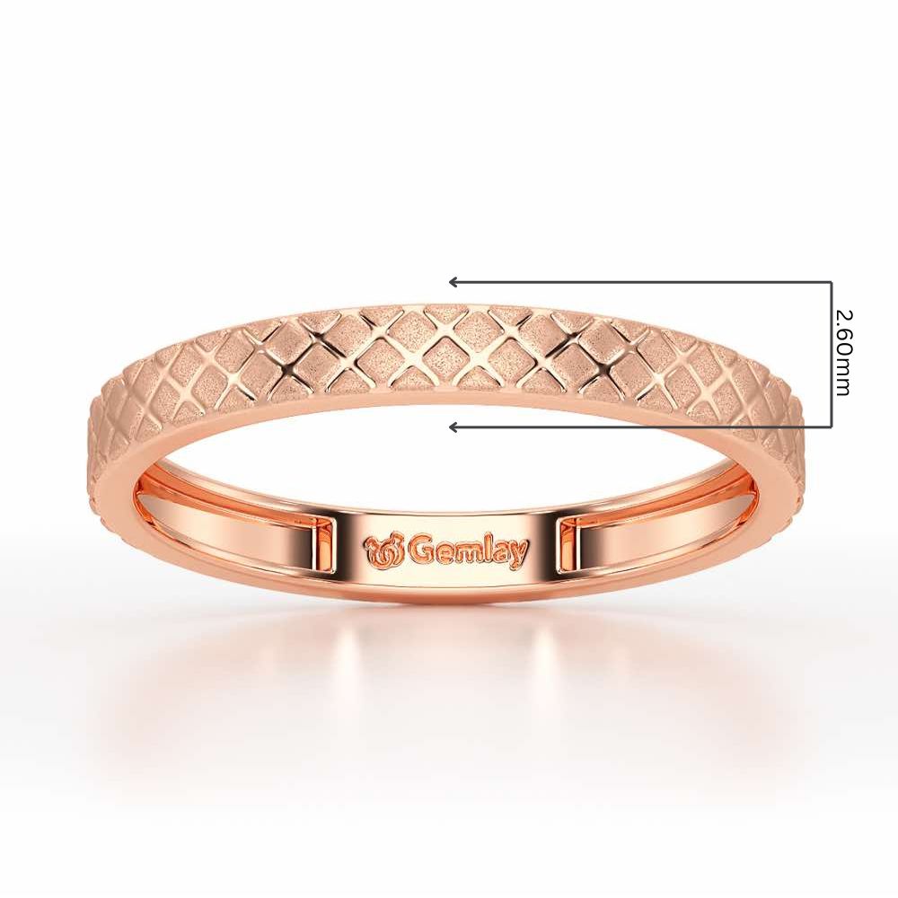 Etched Cross Silver Ring - Rose Gold - Image 2