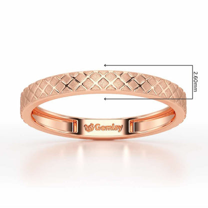 Etched Cross Silver Ring - Rose Gold - Image 2
