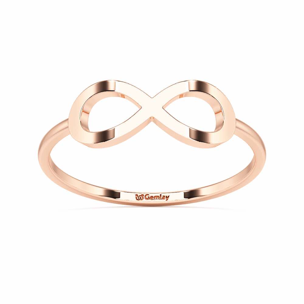 Dazzle Infinity Women Silver Ring - Rose Gold - Image 2