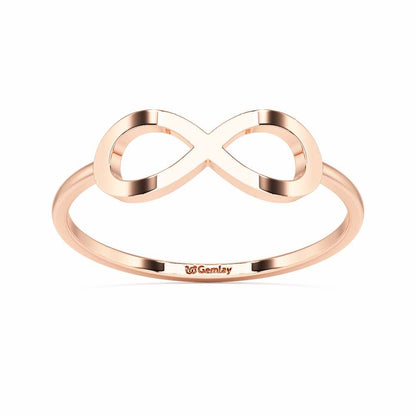 Dazzle Infinity Women Silver Ring - Rose Gold - Image 2