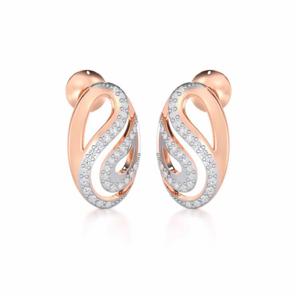 Radiant Cadence Silver Earrings - Rose Gold - Image 2