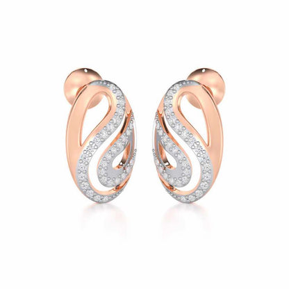 Radiant Cadence Silver Earrings - Rose Gold - Image 2
