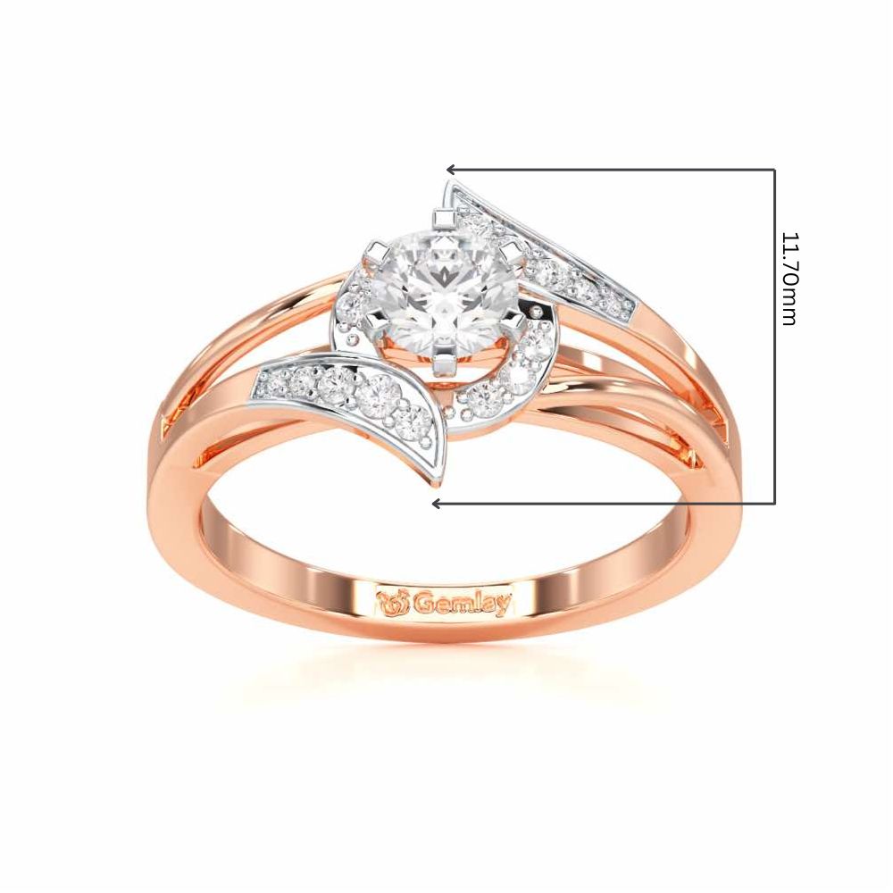 Graceful Mirage Solitaire Ring - Rose Gold - Image 5