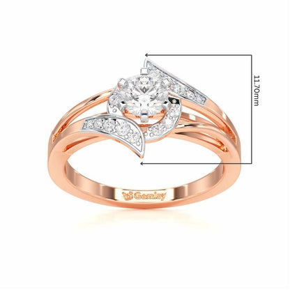 Graceful Mirage Solitaire Ring - Rose Gold - Image 5