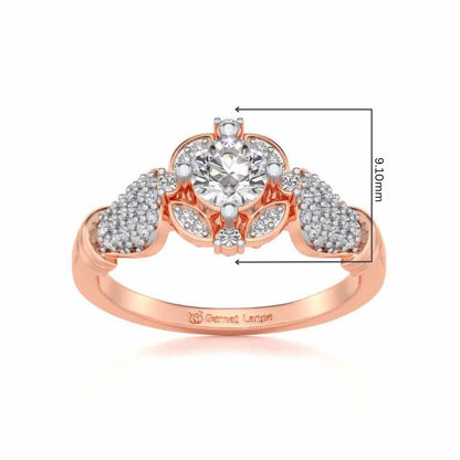 Glitter away Solitaire Silver Ring - Rose Gold - Image 5