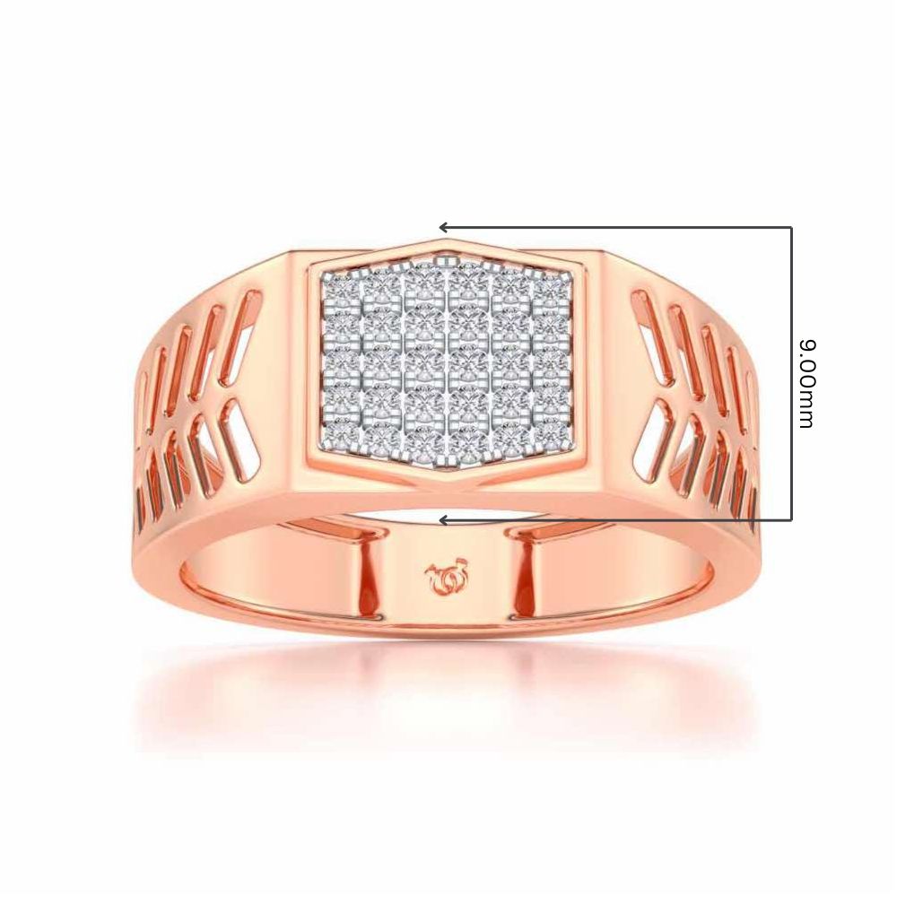 Gallant Silver Ring For Men - Rose Gold - Image 5