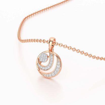 Silver Ripples Silver Pendant - Rose Gold - Image 2