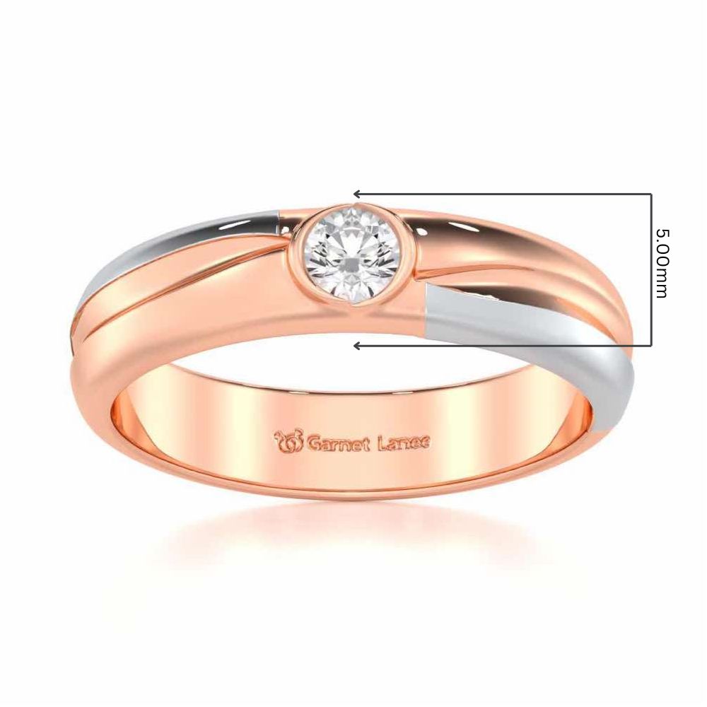 Dignified Brilliance Men Solitaire Ring - Rose Gold - Image 5