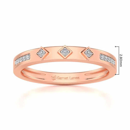 Embellished Silver Band Ring - Rose Gold - Image 5