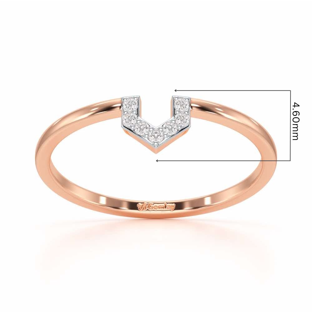 Sparkle Pointer Silver Ring - Rose Gold - Image 5