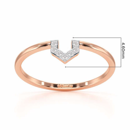 Sparkle Pointer Silver Ring - Rose Gold - Image 5