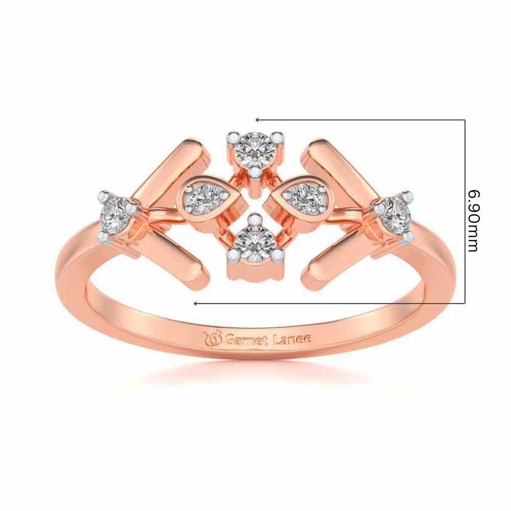 Geet Silver Ring - Rose Gold - Image 5