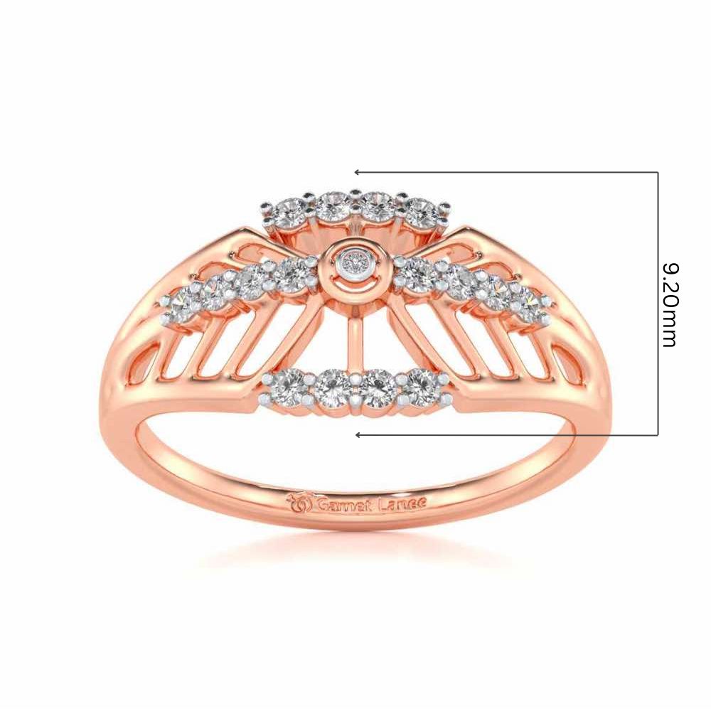 Sun Lattice Silver Ring - Rose Gold - Image 5