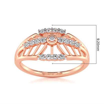 Sun Lattice Silver Ring - Rose Gold - Image 5
