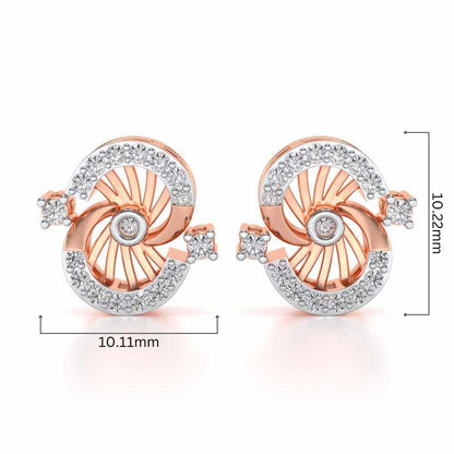 Aashni Silver Earrings - Rose Gold - Image 4