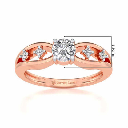 Tsaritsa Solitaire Silver Ring - Rose Gold - Image 5